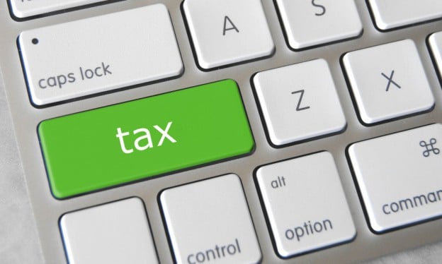 Digital tax key on Keyboard