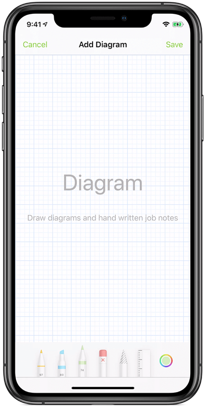 ServiceM8 8.0 Diagrams on iPhone